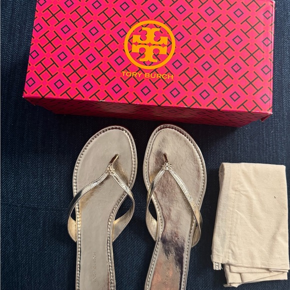 Tory Burch Gold Sandals - Picture 1 of 7